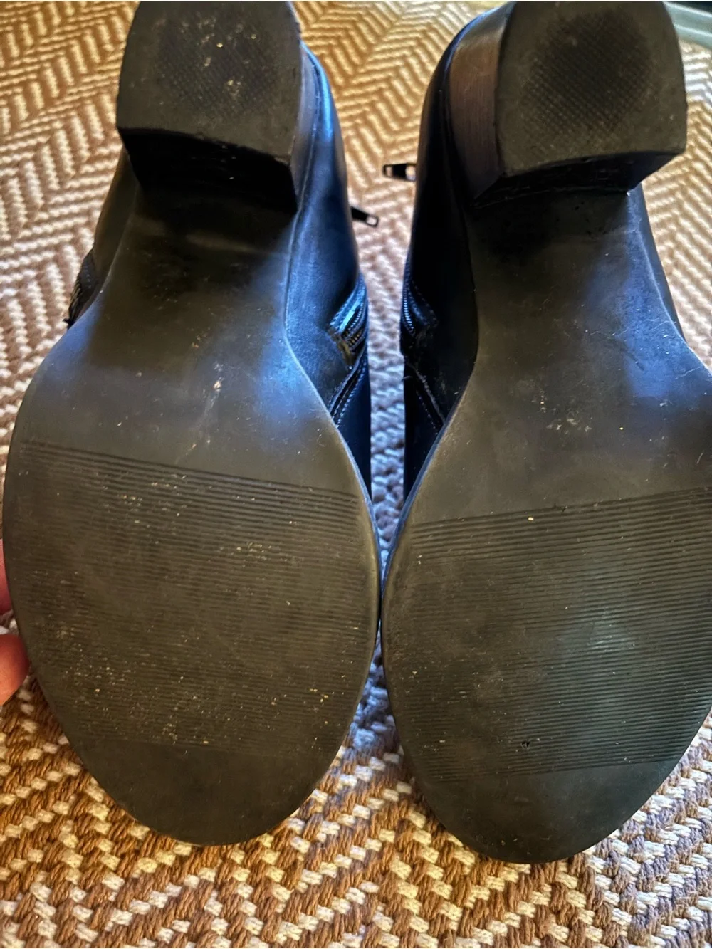 American Eagle Ankle Boots Double Zip w/ Block Heel Size 7 Black